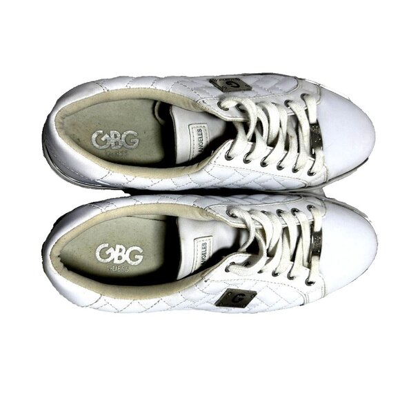 Guess GGGretchy White Quilted Sneakers Quiet Luxury Y2K Clean Girl Aesthetic 9.5 - Picture 5 of 10